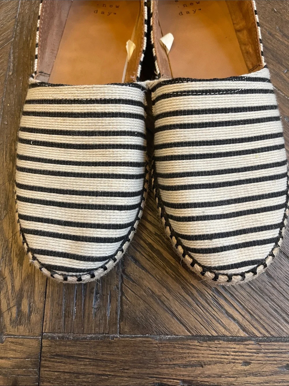 a new day Black and Cream Striped Espadrille Slip-On - Picture 3 of 6